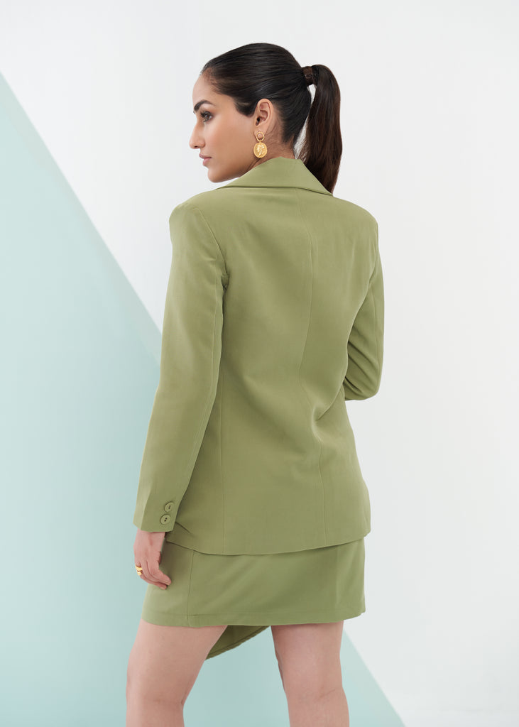 Double collared blazer jacket with side pocket Backview